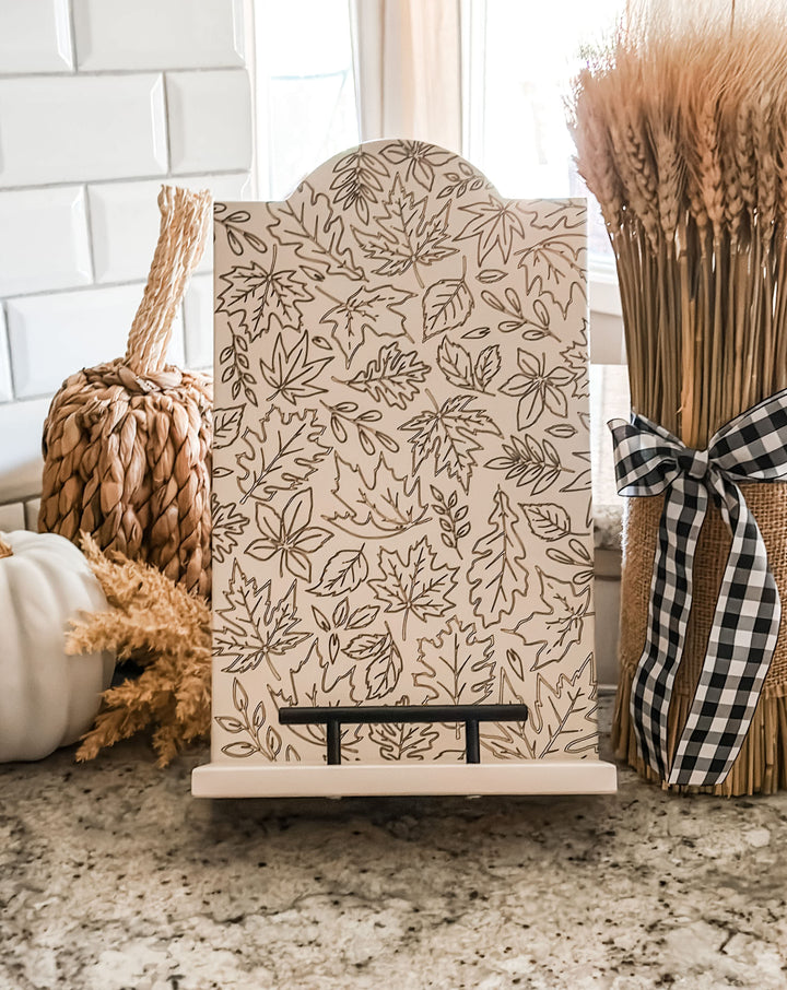 Fall leaf style cookbook holder