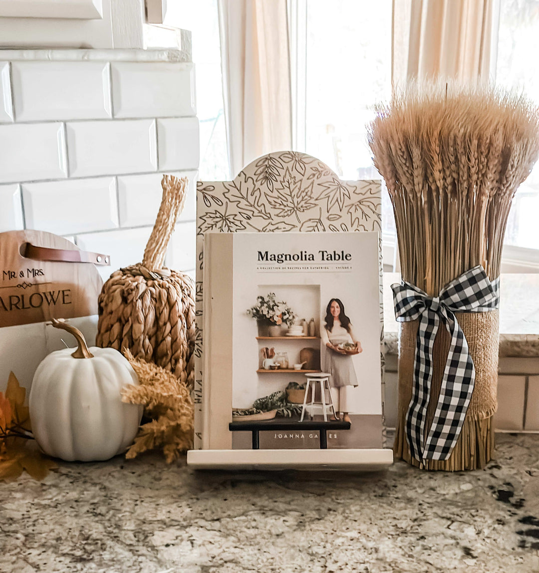 Fall leaf style cookbook holder