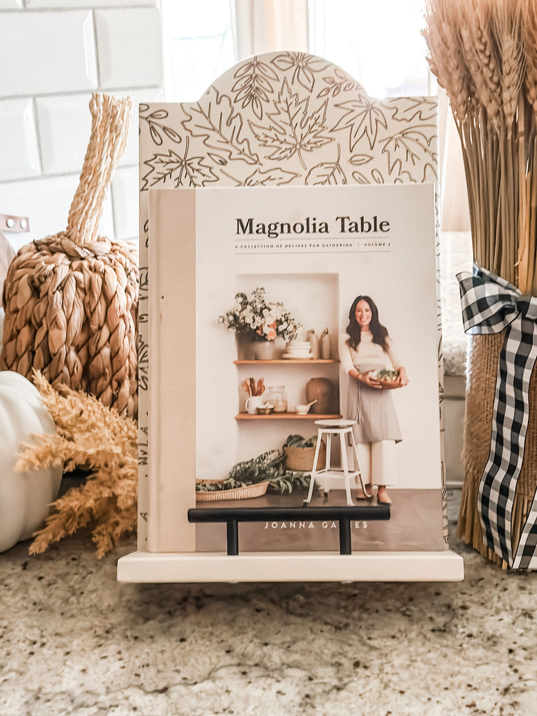 Fall leaf style cookbook holder