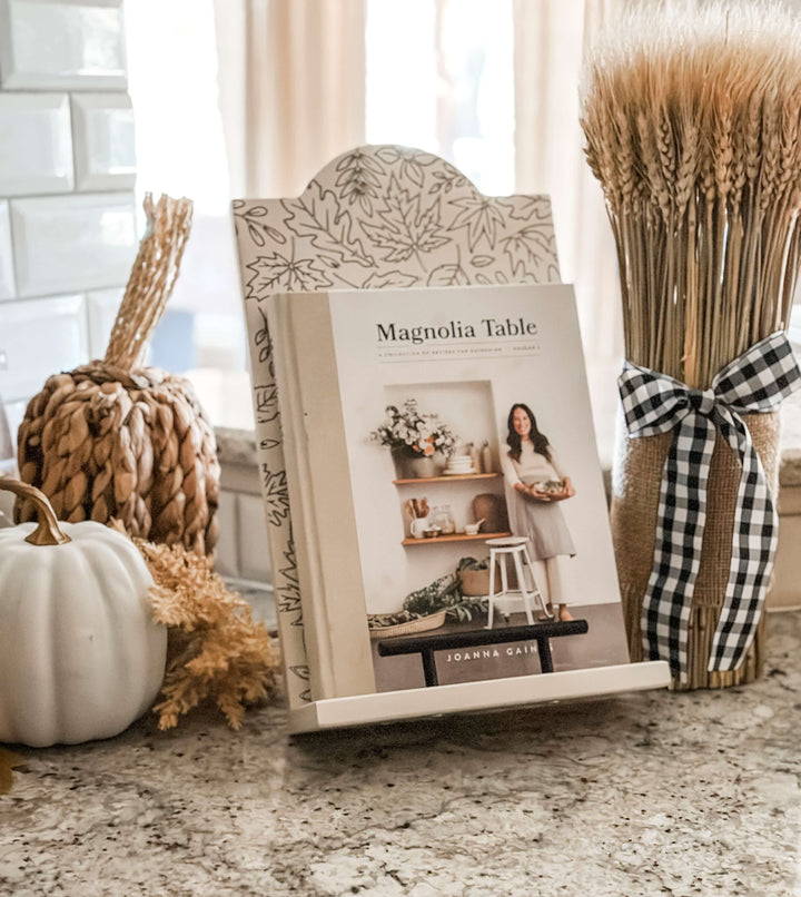 Fall leaf style cookbook holder
