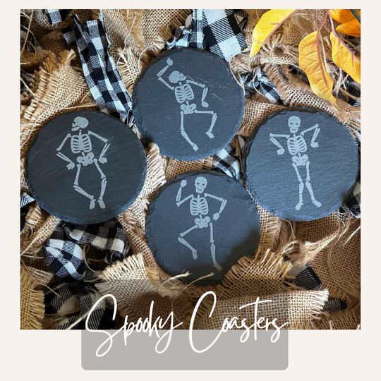 Dancing skeletons coaster set