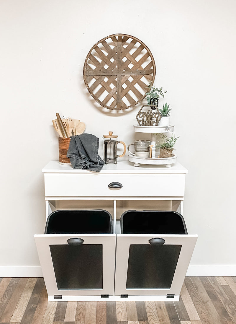 Dashwood with a storage drawer in white farmhouse style door