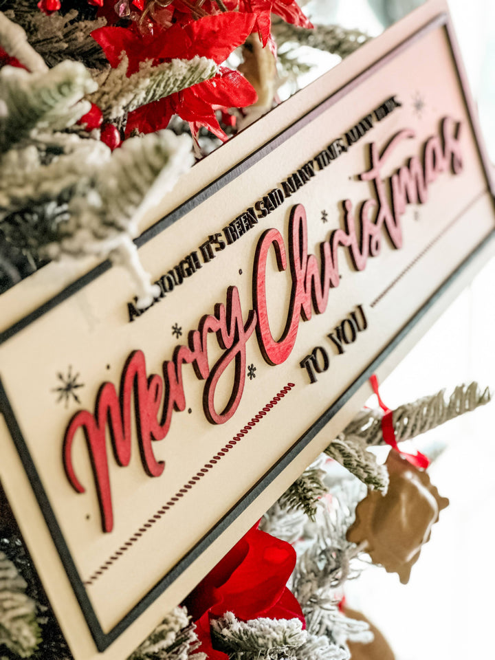 Handmade Merry Christmas to you sign