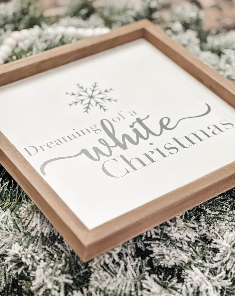 White Christmas beaded sign