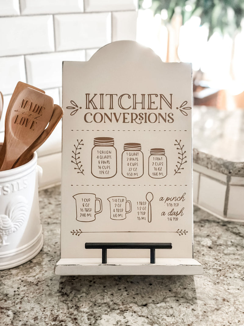 Ivory Kitchen conversion chart cookbook holder