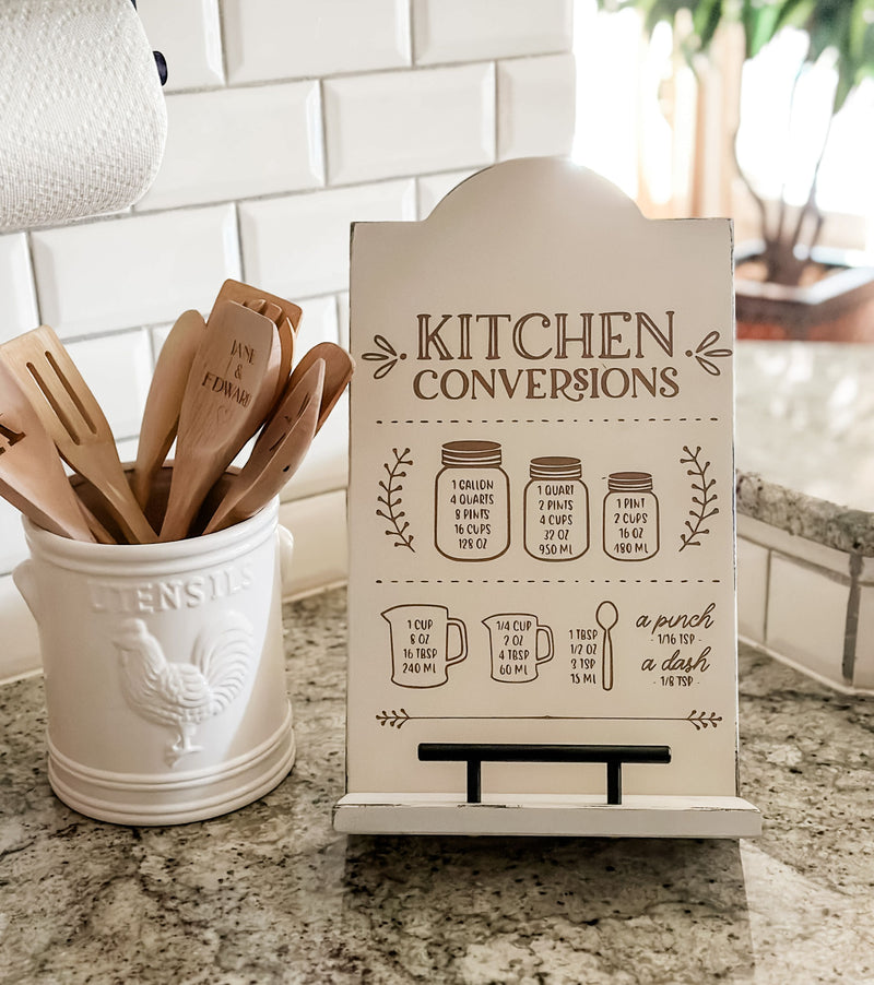 Ivory Kitchen conversion chart cookbook holder