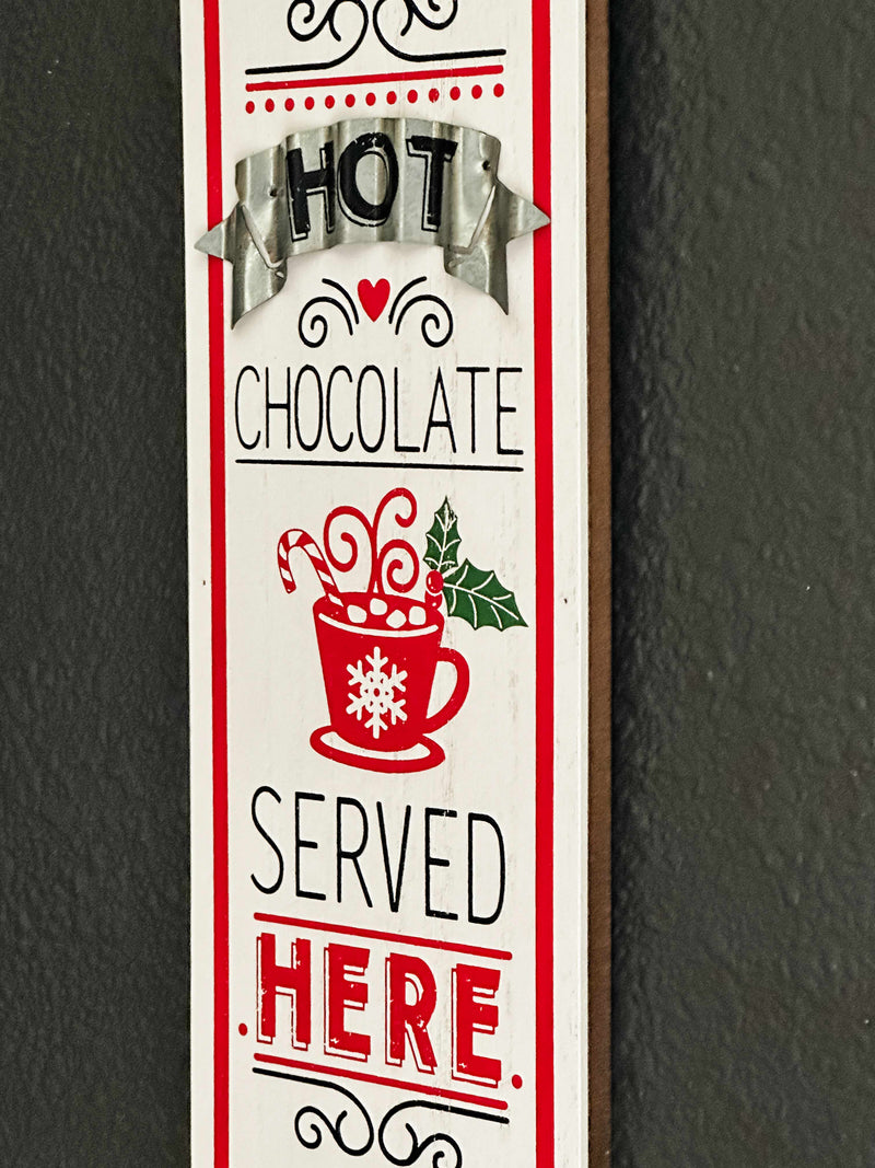 Hot chocolate rolling pin sign