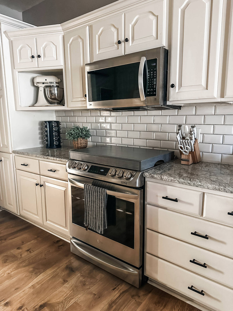 Clean and simple heather gray stove cover