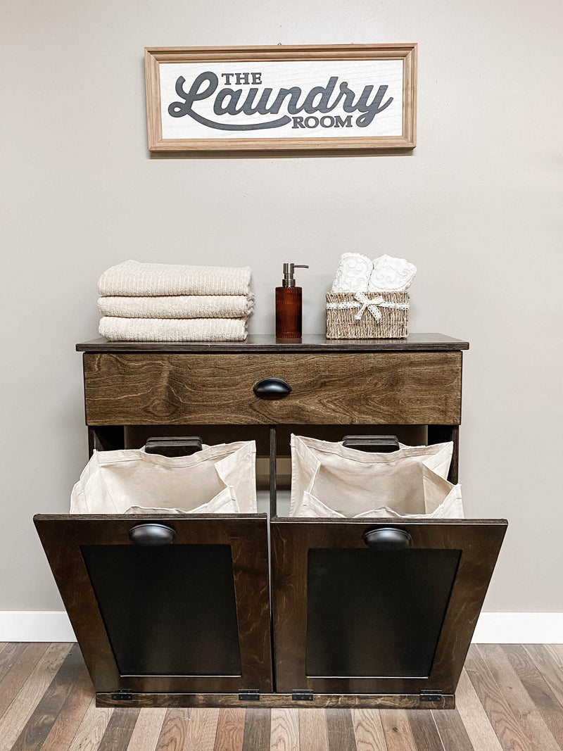 Dashwood Laundry with a Storage Drawer in Dark Brown (251-DB-CL)