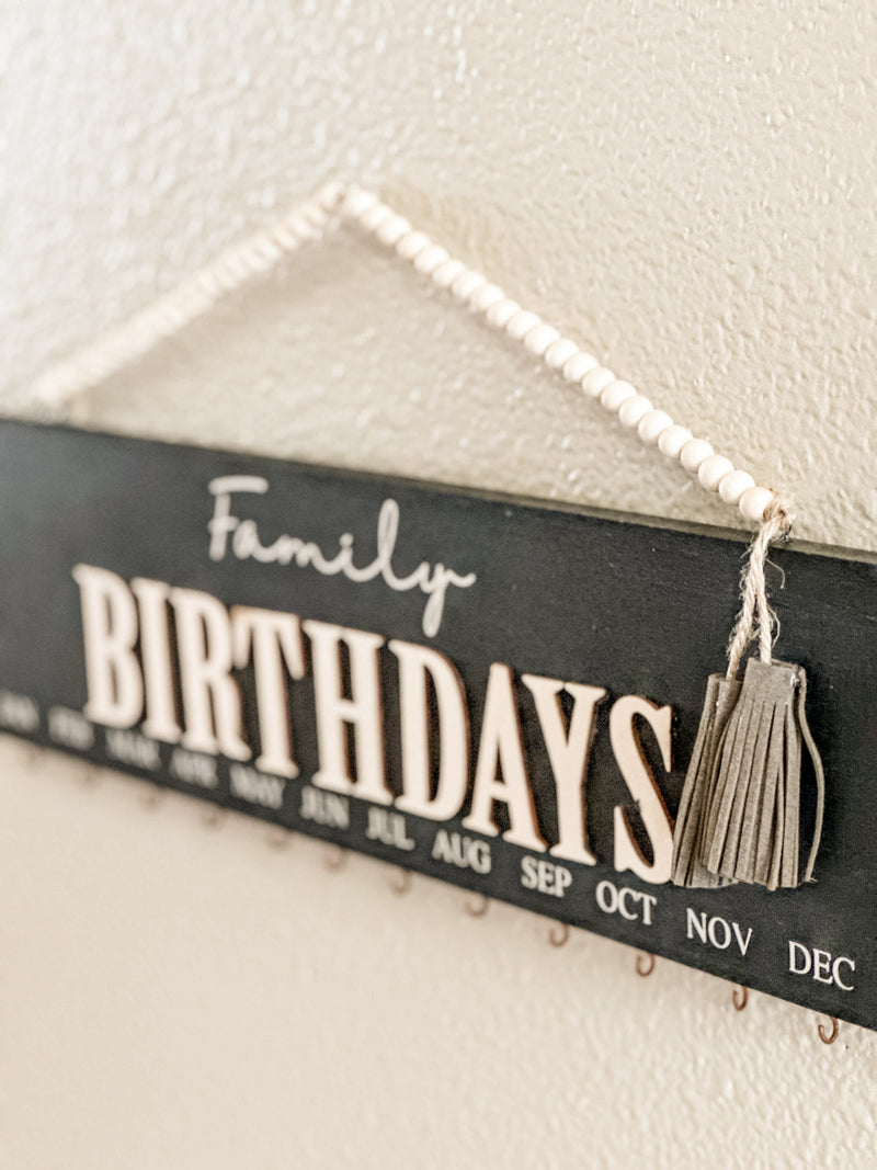 Family Birthday Calendar Sign