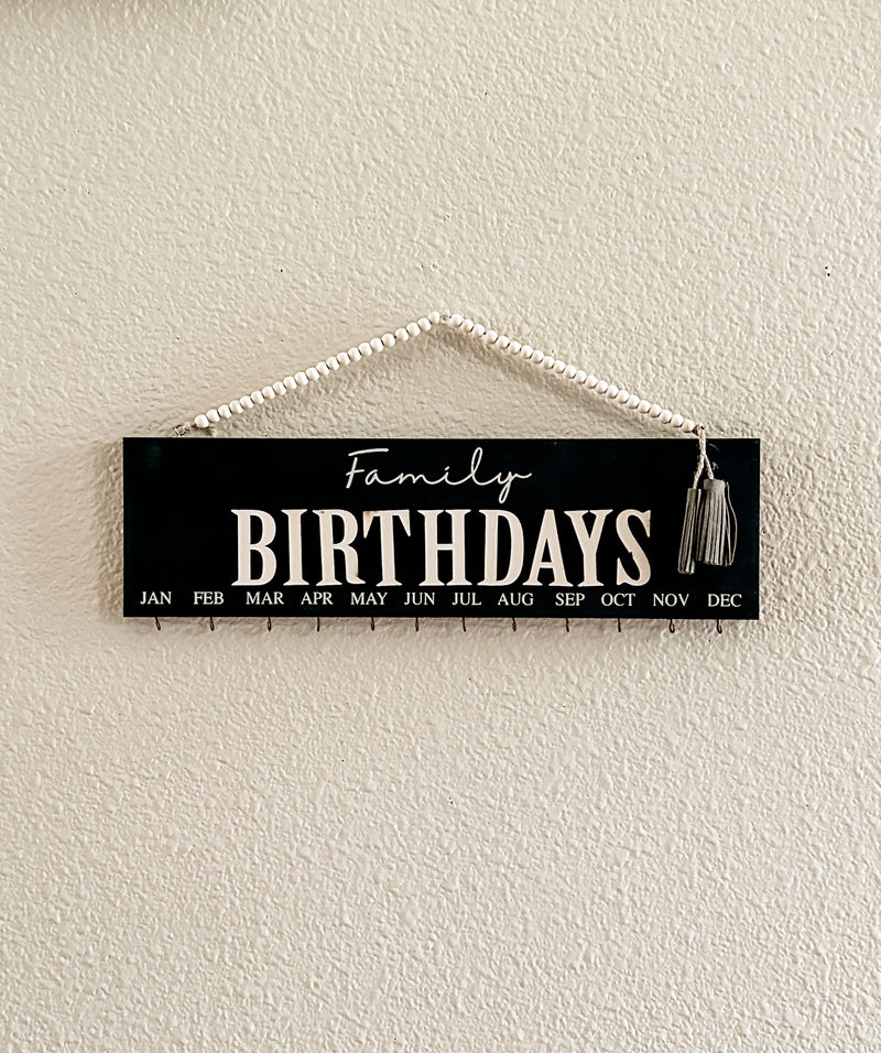 Family Birthday Calendar Sign