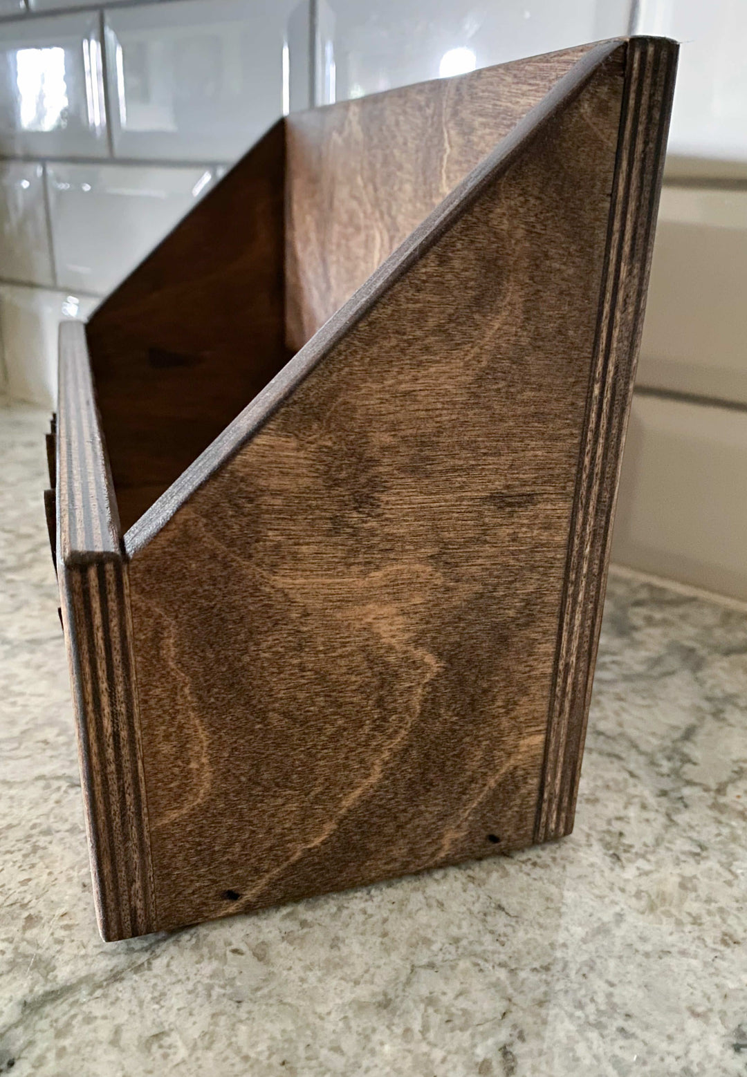 handmade wooden mail caddy