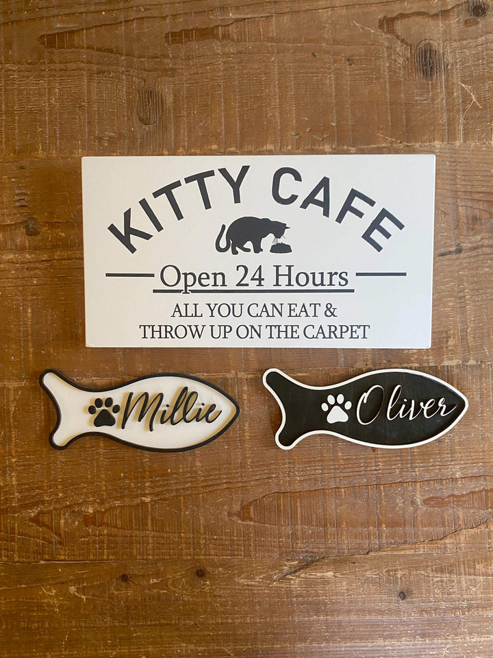 Personalized kitty cafe sign