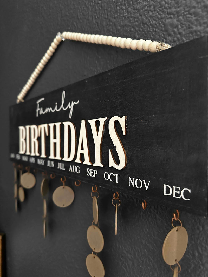 Family Birthday Calendar Sign