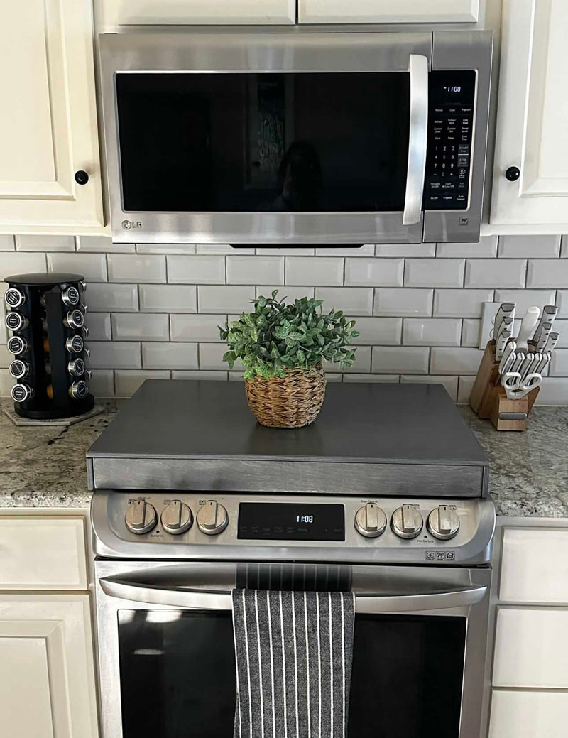 Clean and simple heather gray stove cover