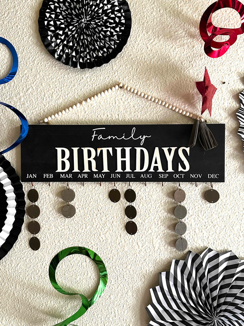 Family Birthday Calendar Sign