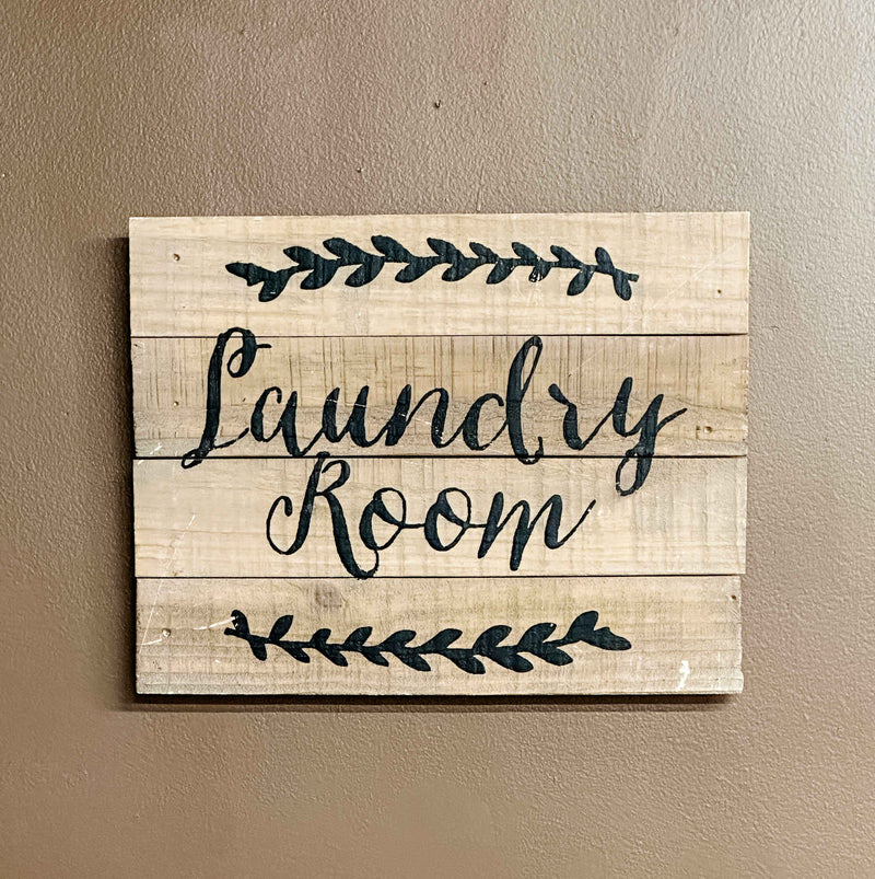 clearance decor wood pallet look laundry sign