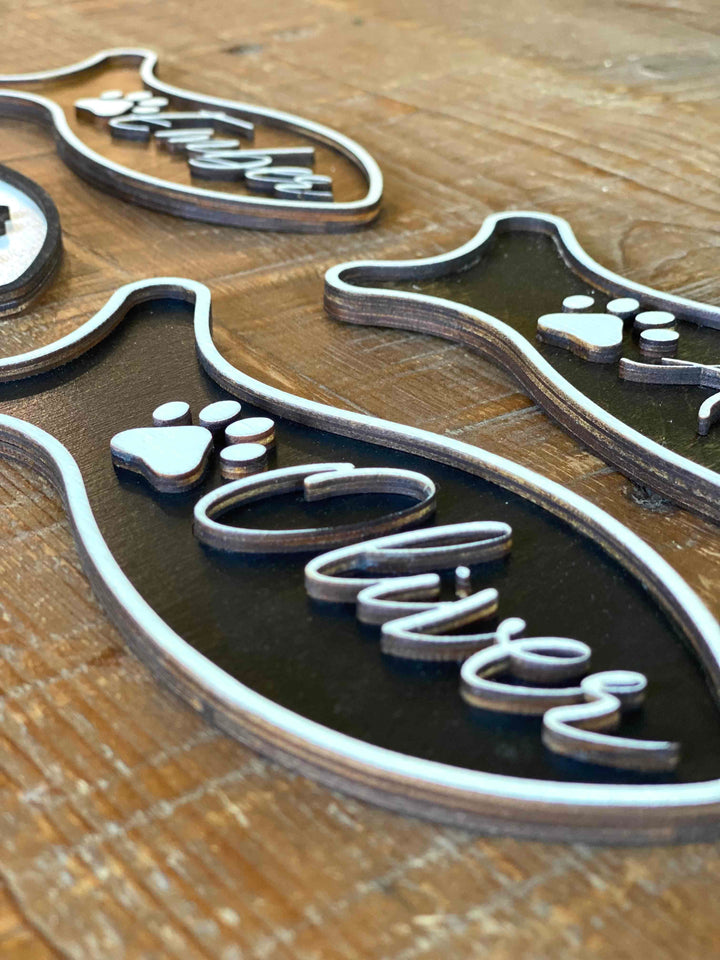 Cat name sign 3-d letters