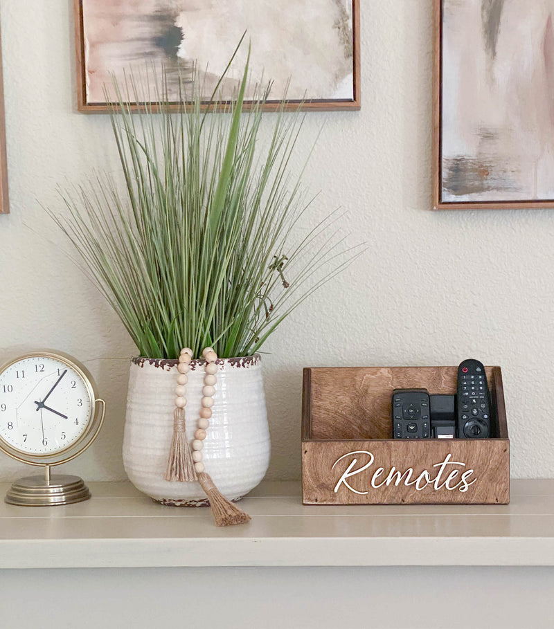 handmade wooden remote caddy