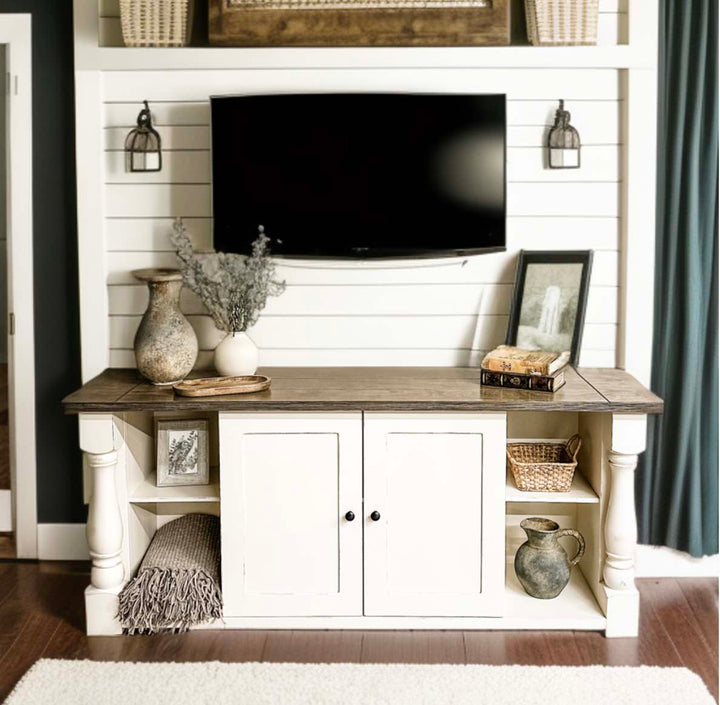 Baluster modern farmhouse console table tv stand