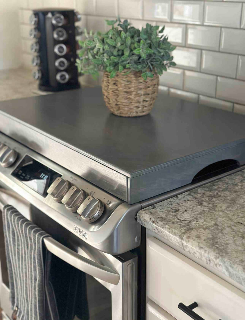 Clean and simple heather gray stove cover