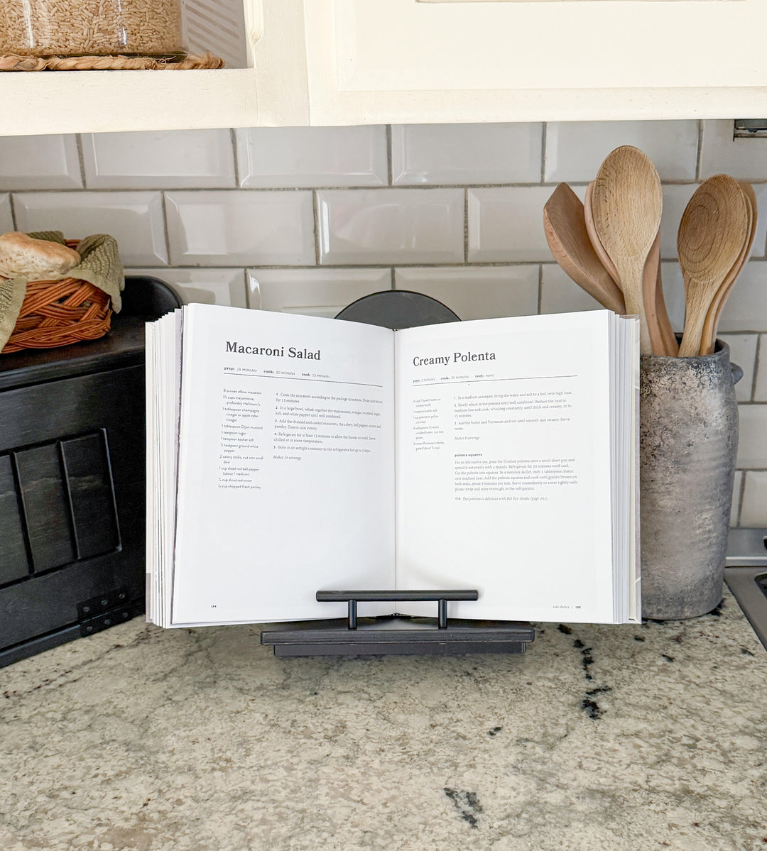 Solid black cookbook holder - personalized