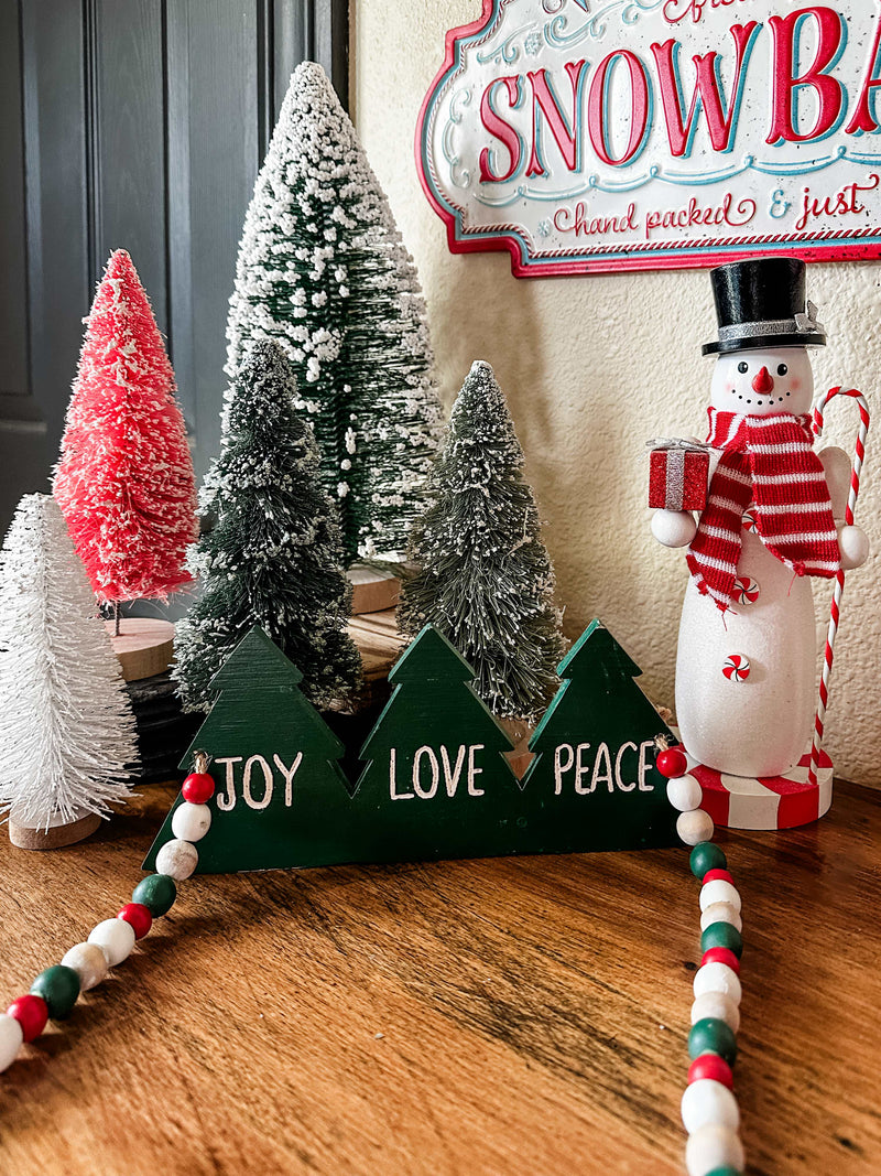 Love Joy Peace Christmas Garland Beads