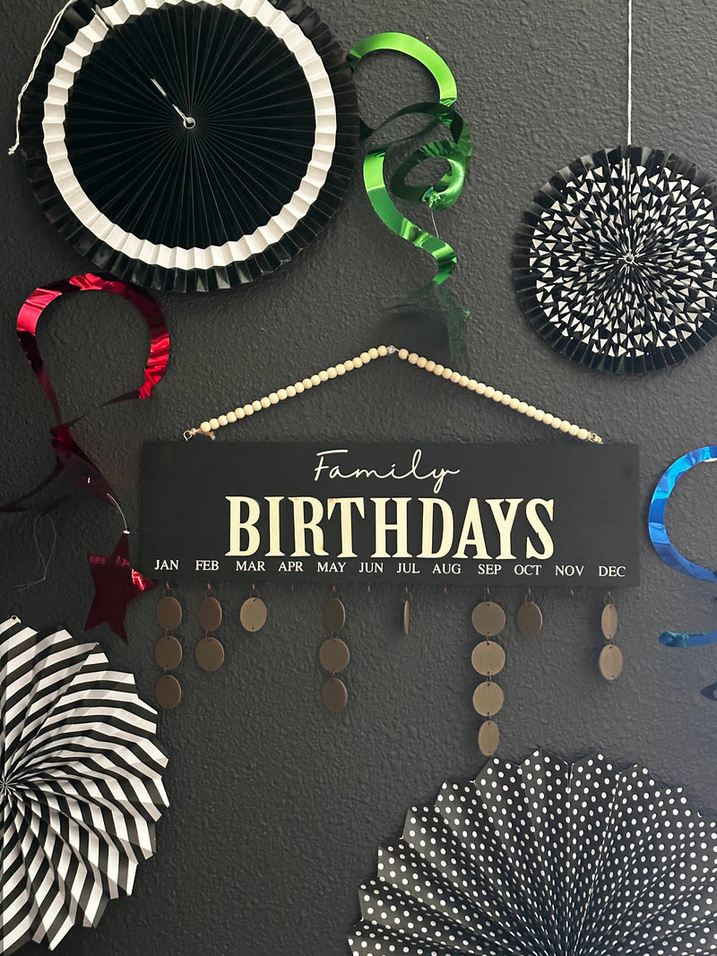 Family Birthday Calendar Sign