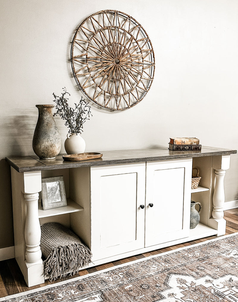 Baluster Modern Farmhouse Console Table TV Stand