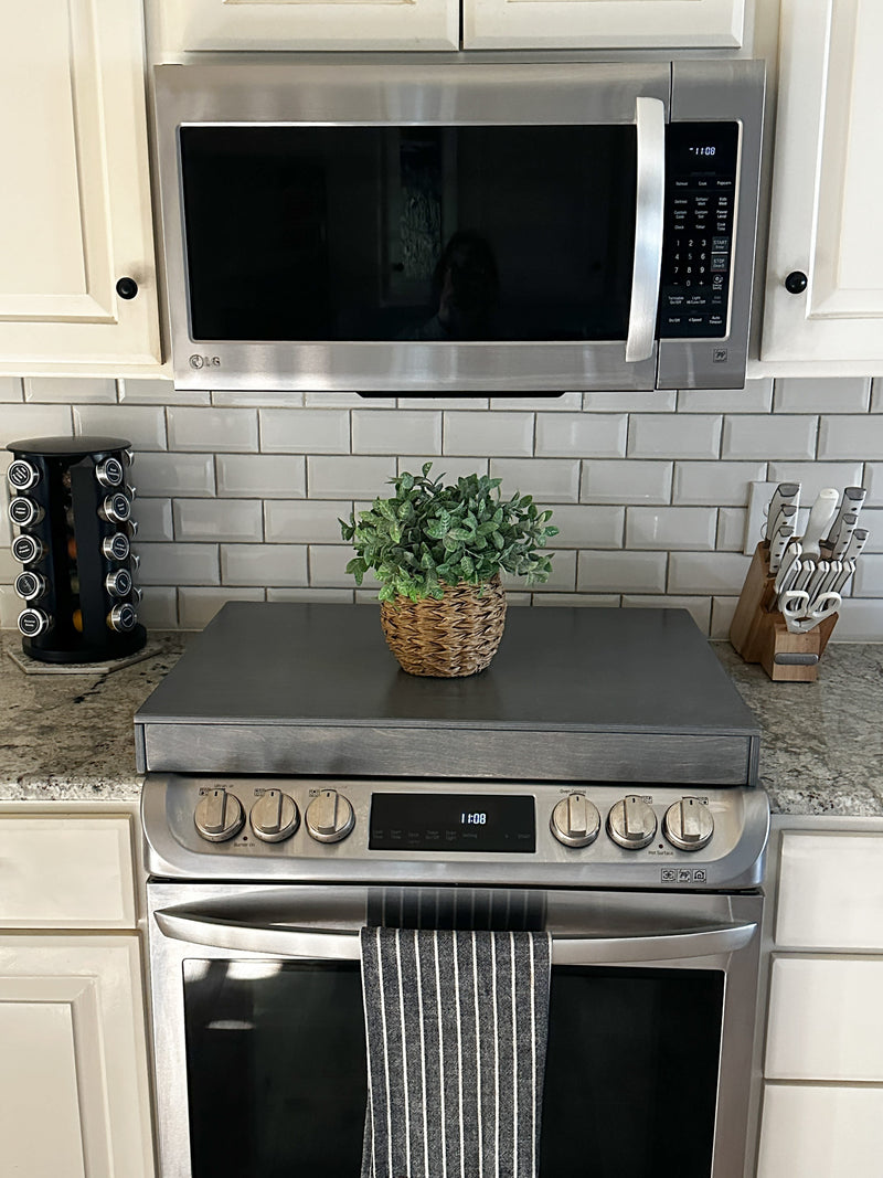 Clean and simple heather gray stove cover