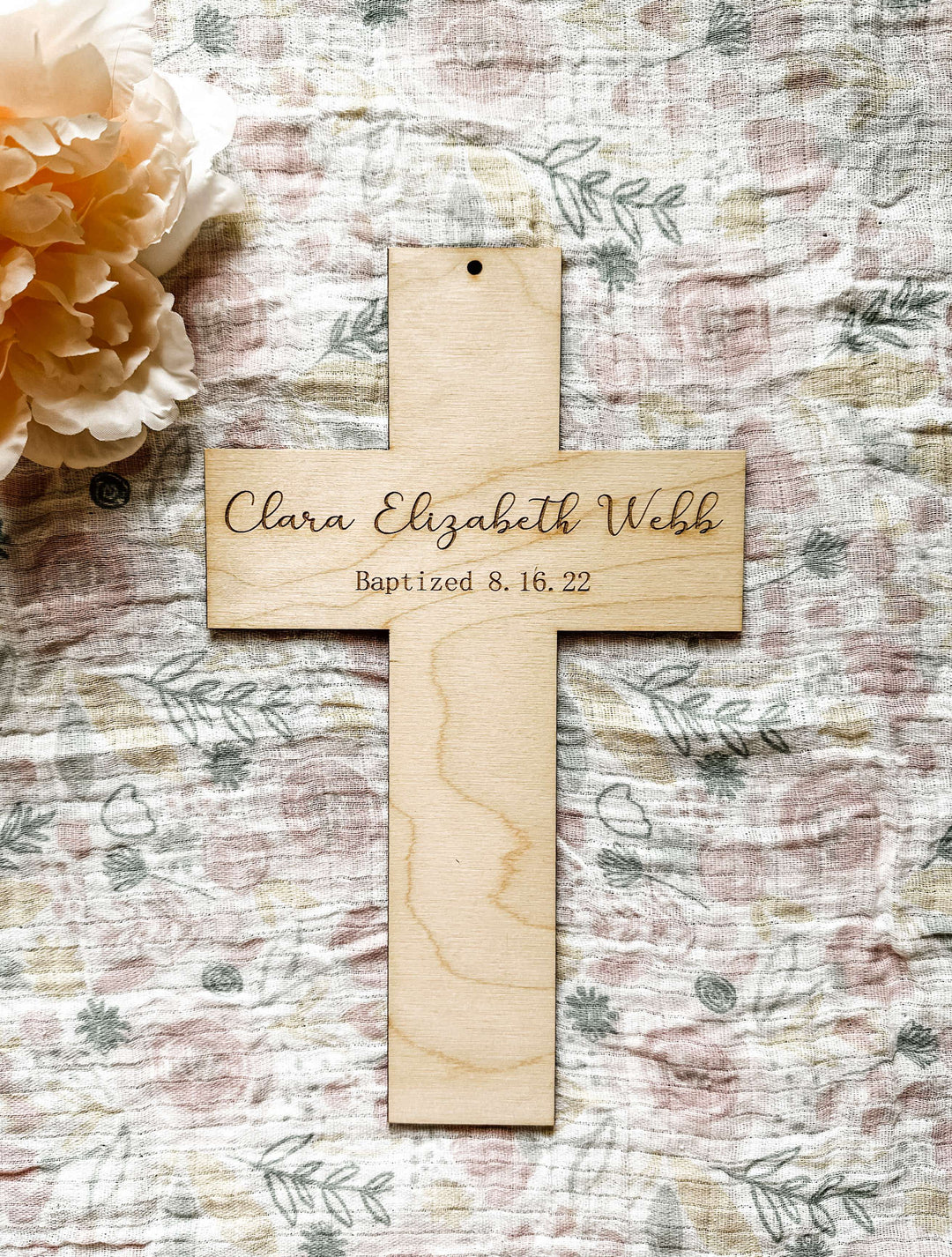Personalized cross for baptism, christening, child dedications, first communion, etc.