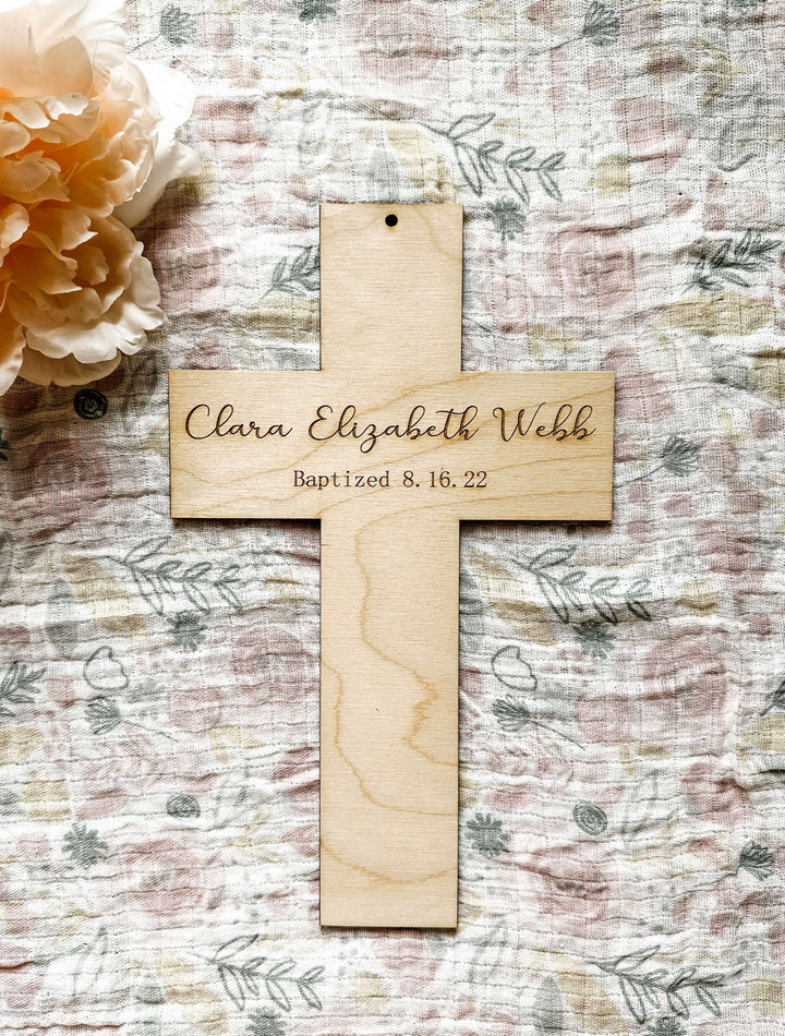 Personalized cross for baptism, christening, child dedications, first communion, etc.
