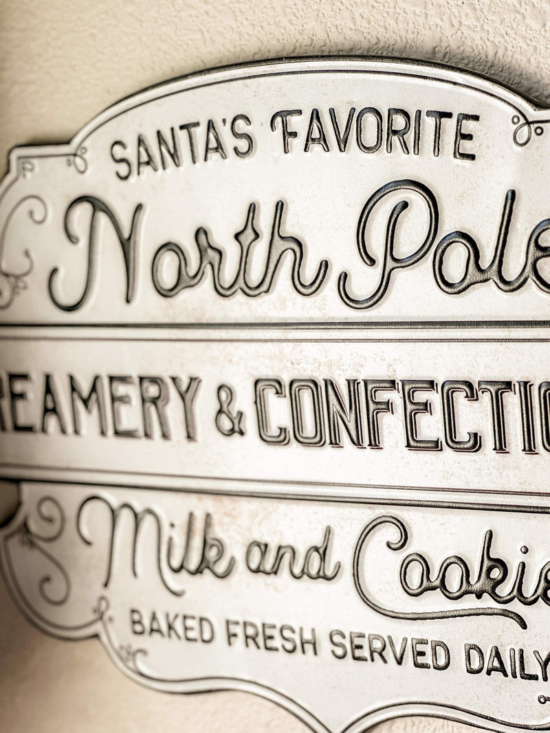 North Pole Creamery & Confectionary Metal Wall Sign