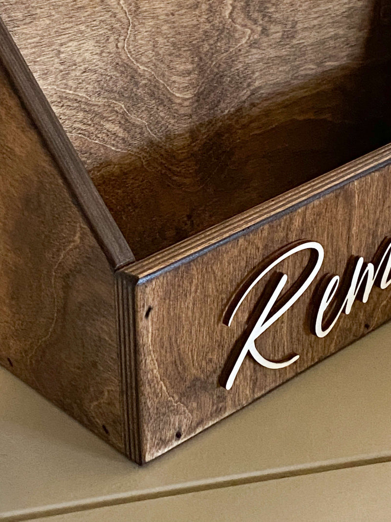 handmade wooden remote caddy