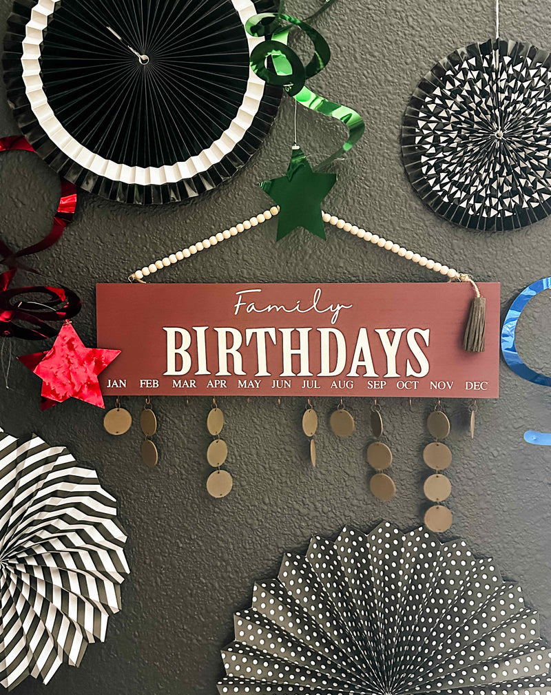 Family Birthday Calendar Sign