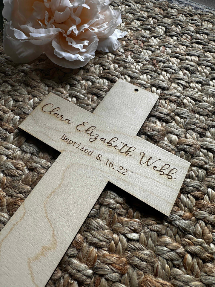 Personalized cross for baptism, christening, child dedications, first communion, etc.