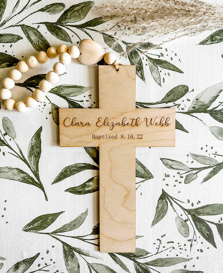 Personalized cross for baptism, christening, child dedications, first communion, etc.