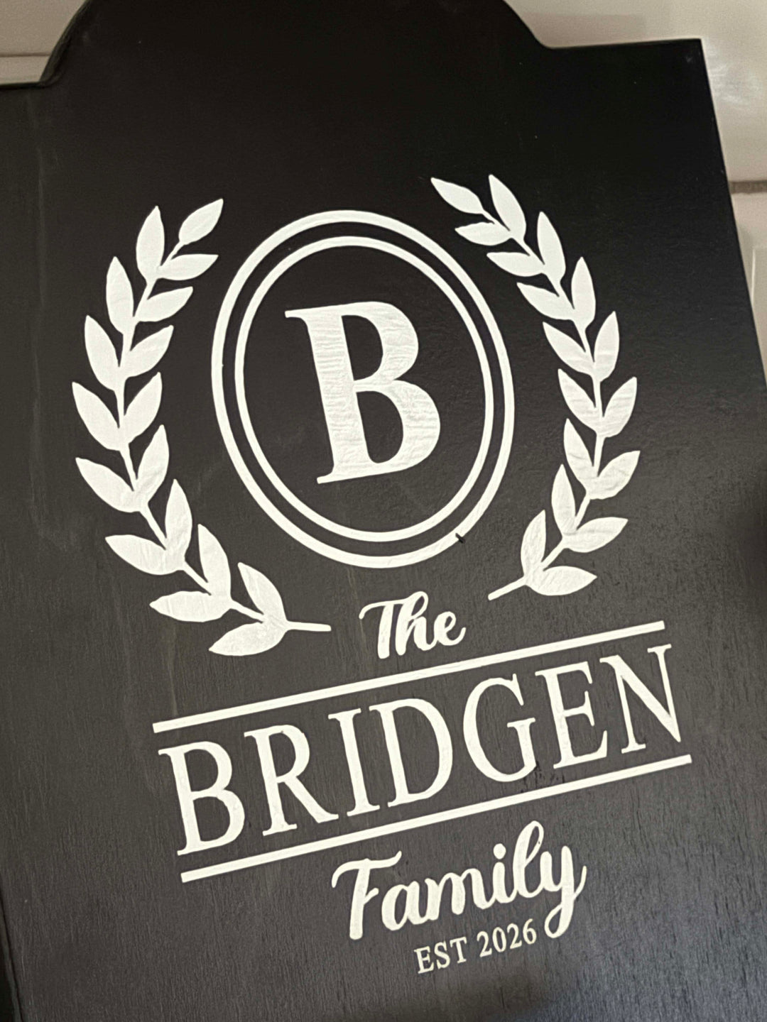 Solid black cookbook holder - personalized