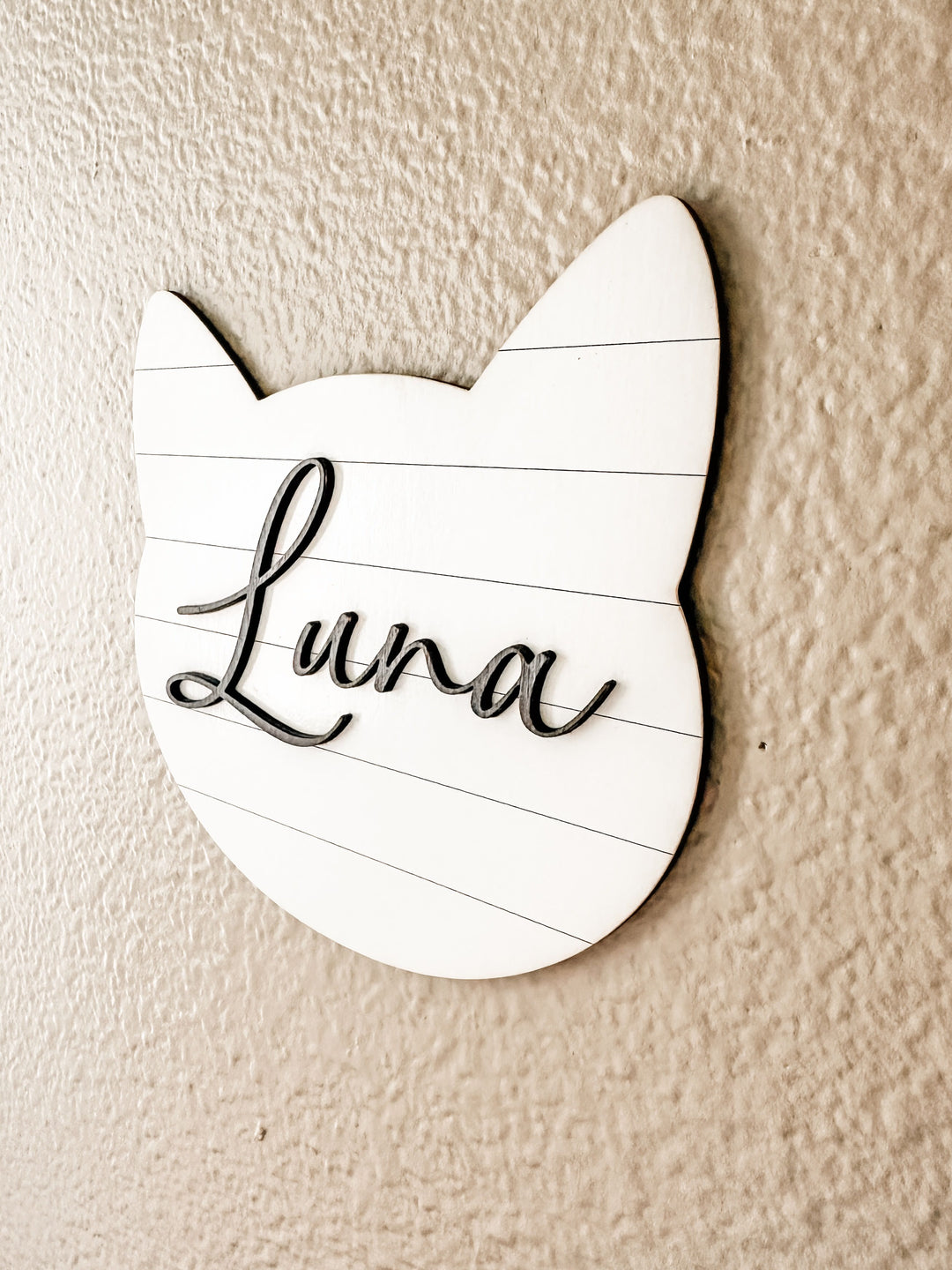 Cat name sign shiplap look 3-d