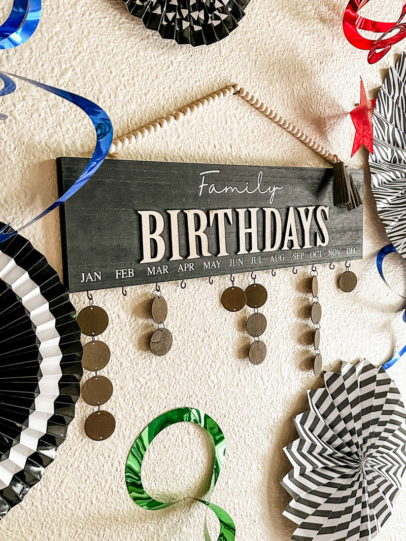 Family Birthday Calendar Sign