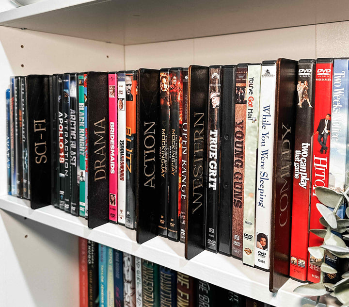 DVD collection organizers in black