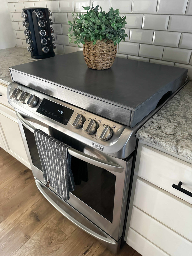 Clean and simple heather gray stove cover