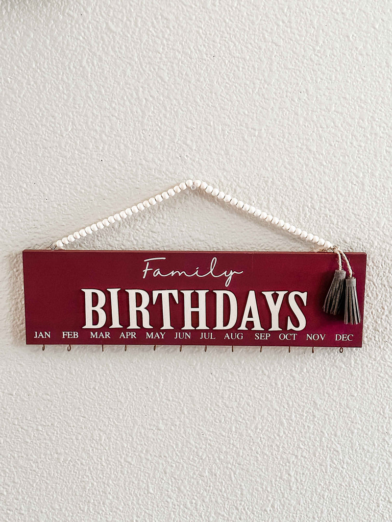 Family Birthday Calendar Sign