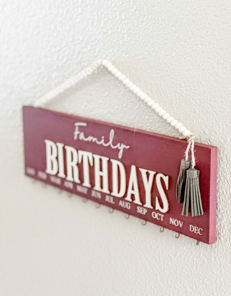 Family Birthday Calendar Sign