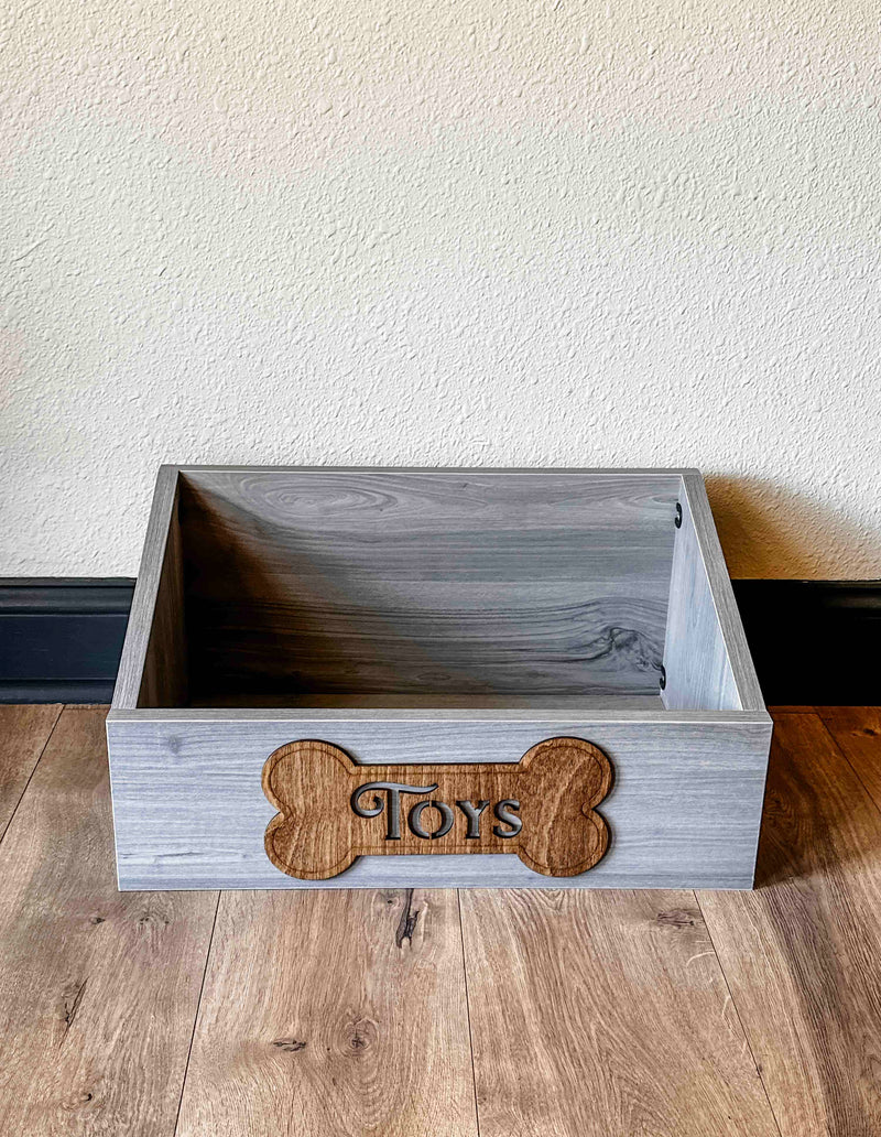 Customized toy box for your pets in worn gray