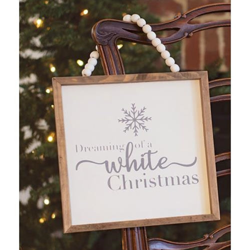 White Christmas beaded sign