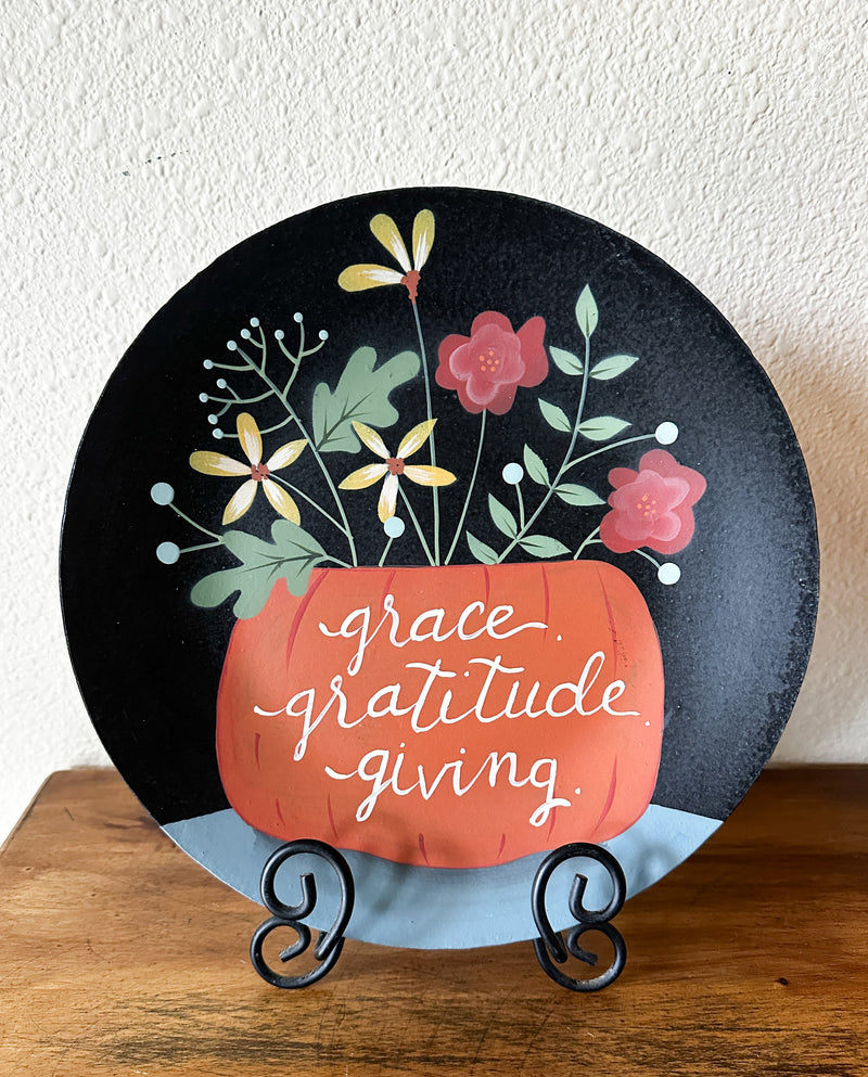 Grace gratitude giving plate