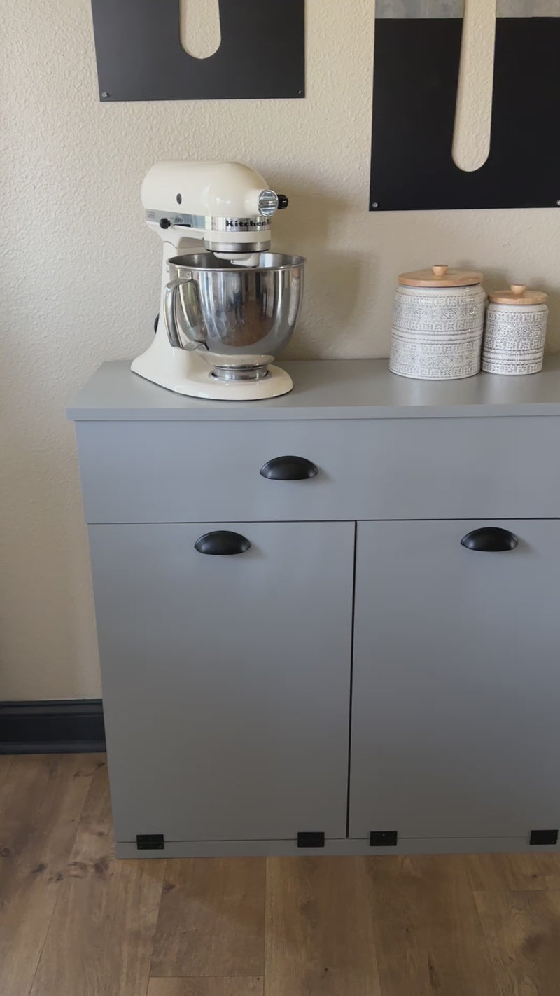 Templeton with a storage drawer in gray modern style
