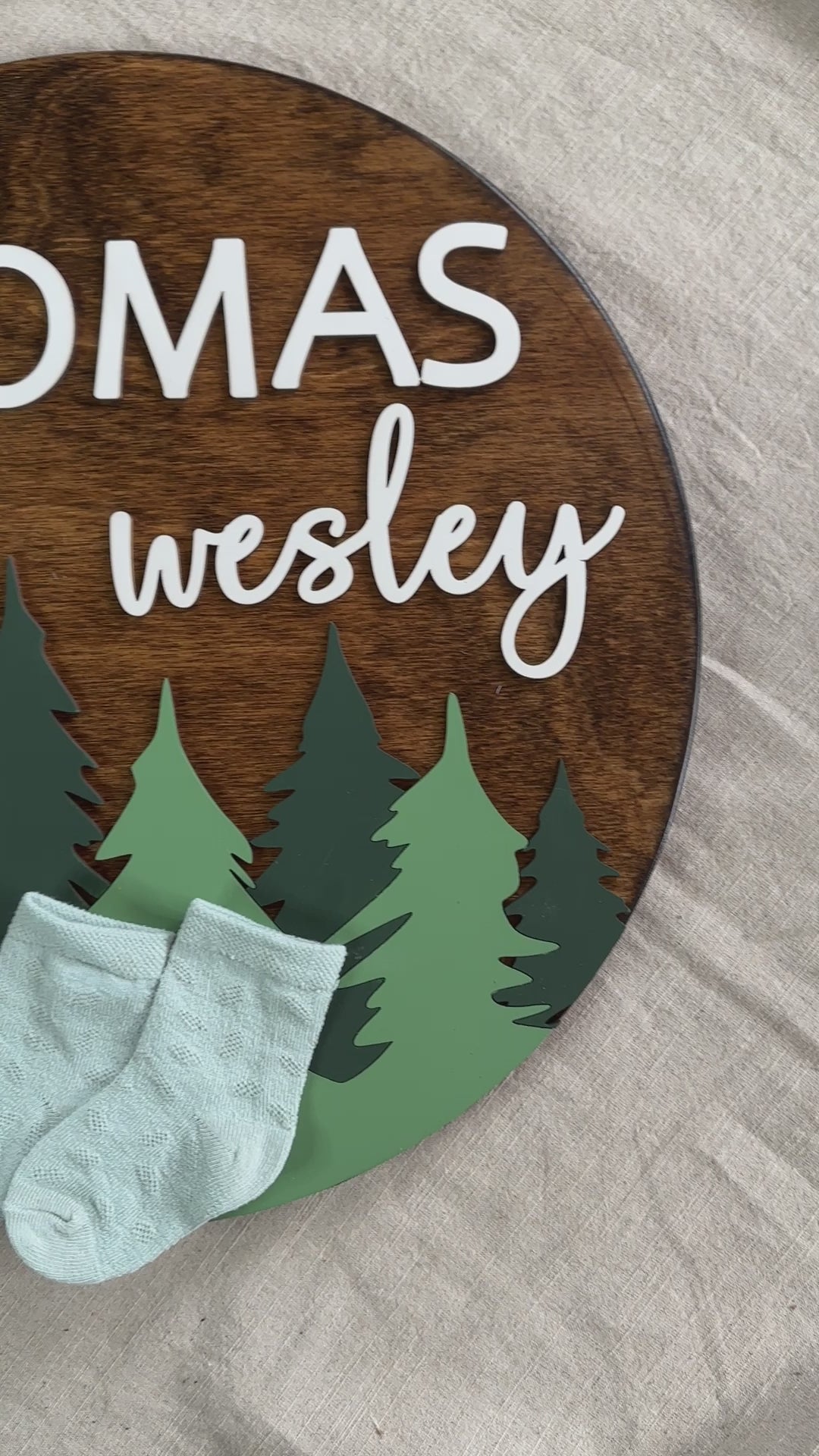 Thomas Wesley woodland newborn baby name sign