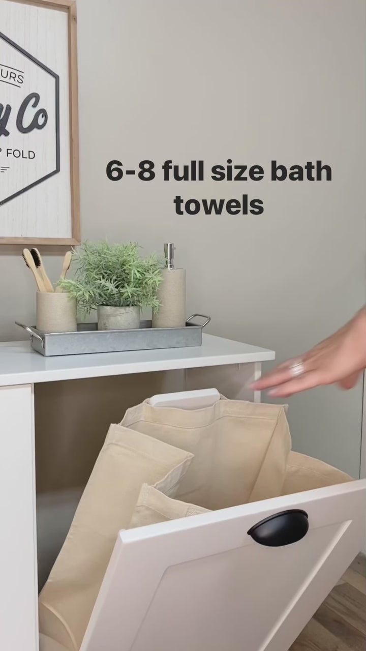 3 compartment laundry sorter in green